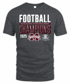 Official Mississippi State Bulldogs 2025 SEC Football Champions T-Shirt