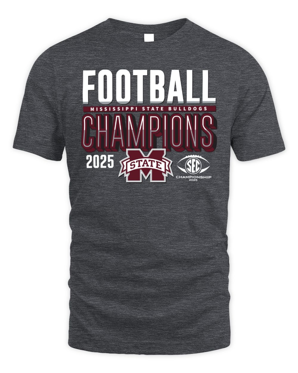 Official Mississippi State Bulldogs 2025 SEC Football Champions T-Shirt