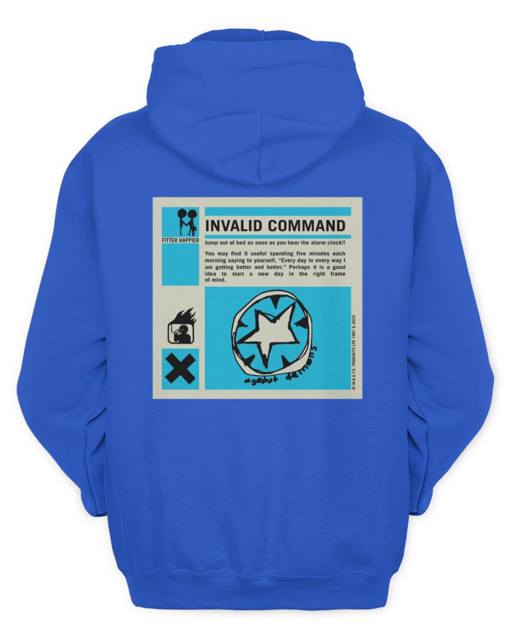 Waste Shop Fitter Happier Cyan Patch Hoodie
