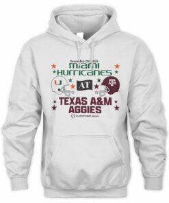 Texas A&M Aggies & Miami Hurricanes 2025 CFP First Round Matchup Official Hoodie