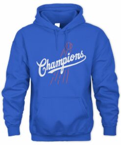 Dodgers World Champions Script Baseball Classic Tee Hoodie