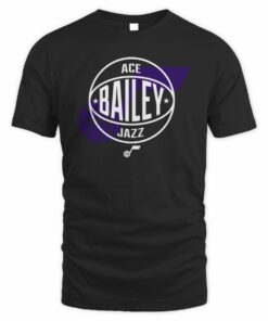 Utah Jazz Ace Bailey Name Circle Basketball Logo T-Shirt