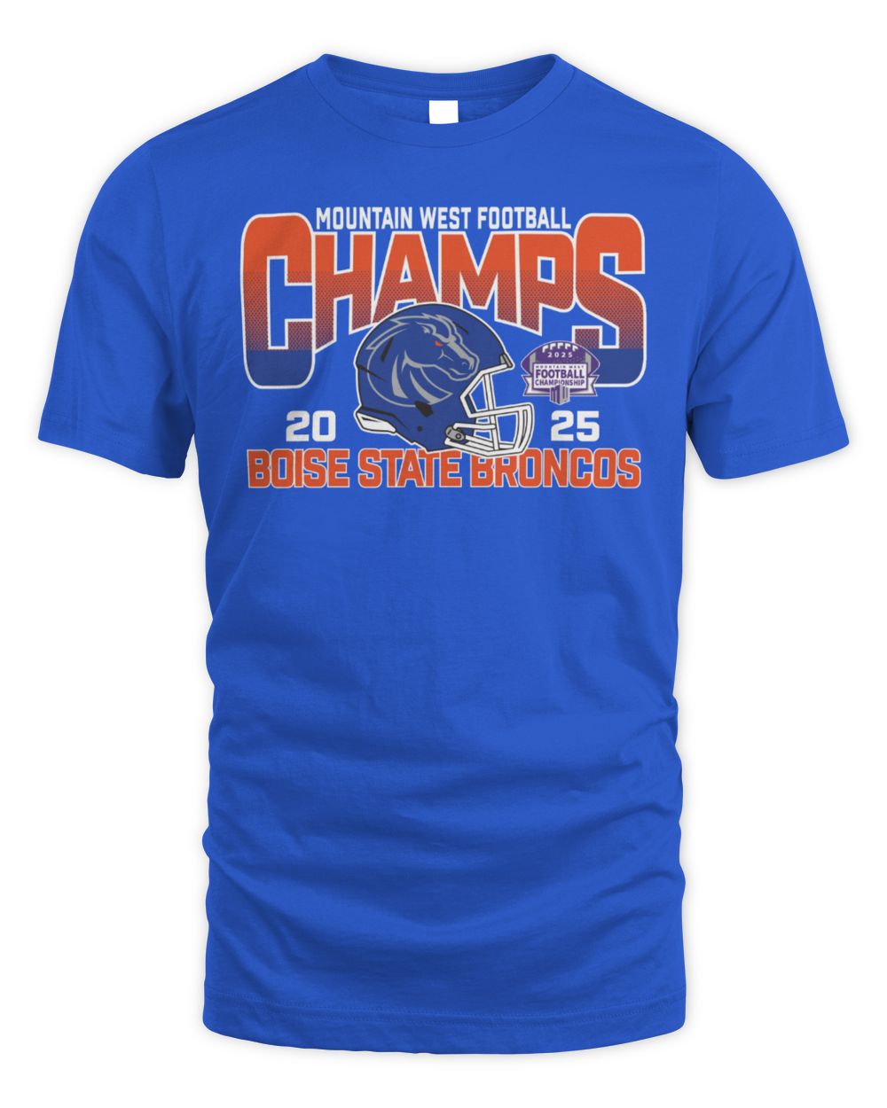 Boise State Broncos Helmet 2025 Mountain West Football Champs T-Shirt