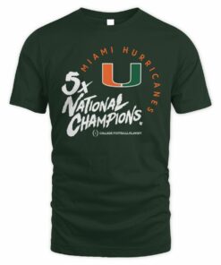 Miami Football 2025 CFP Five-Time National Champions T Shirt