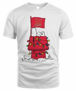 Maryland Terrapins Snoopy House Holiday Lights T-Shirt