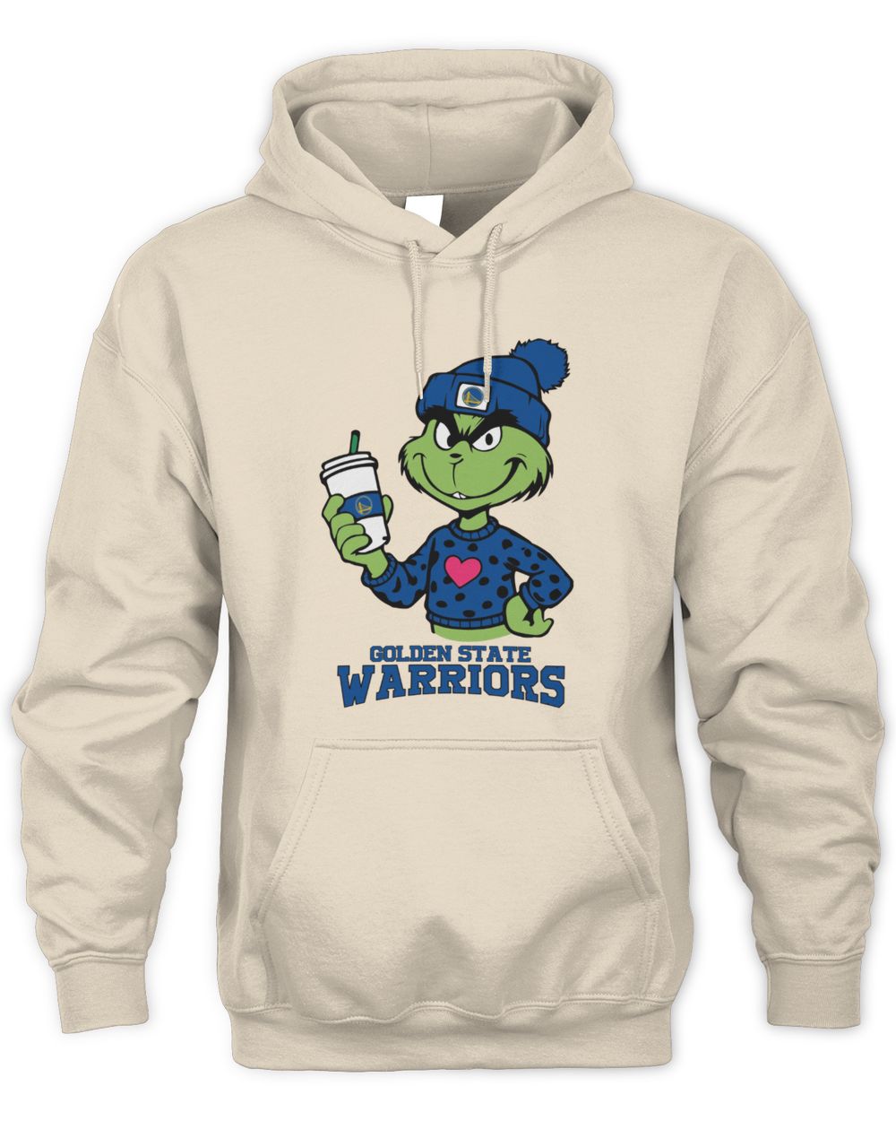 Golden State Warriors Grinch Christmas Coffee Heart Basketball Holiday Hoodie