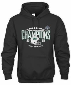 American Athletic Conference Champions Ohio Bobcats 2025 Football Helmet Hoodie