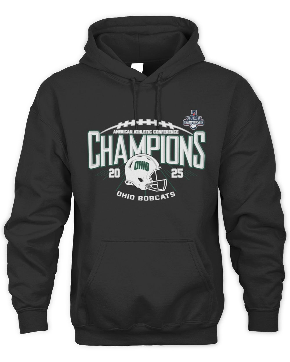 American Athletic Conference Champions Ohio Bobcats 2025 Football Helmet Hoodie