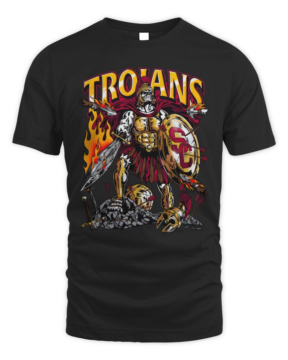 Trojan Warrior USC Shield Fire Warren Lotas T‑Shirt