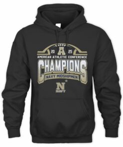 Navy Midshipmen 2025 Football AAC Champions Conference Hoodie