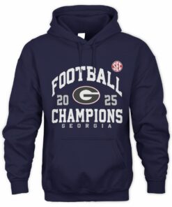 Georgia Bulldogs 2025 SEC Champions Football Graphic Hoodie