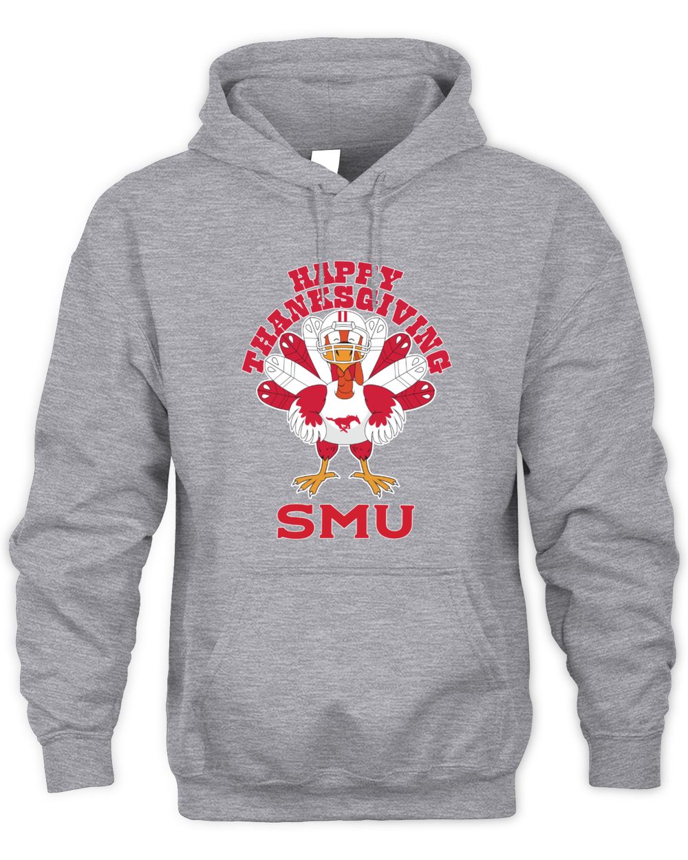 SMU Mustangs Turkey Helmet Happy Thanksgiving Hoodie