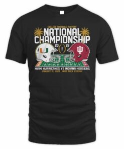 Miami Hurricanes vs Indiana Hoosiers 2026 National Championship Game Match Up T-Shirt