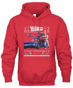 Back To The Future Xmas Marty Doc DeLorean Hoodie
