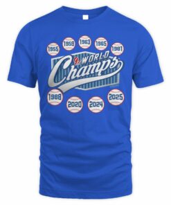Los Angeles Dodgers 9X World Champs Championship 1955–2025 T-Shirt