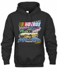 Hotbox Session Parking Lot 500 Retro Racing Car Hoodie