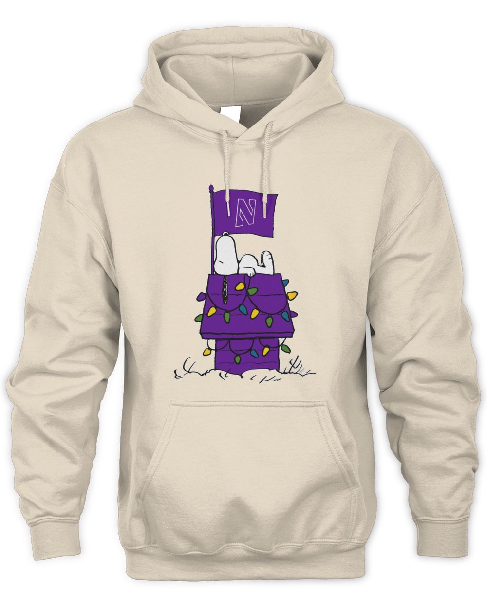Northwestern Wildcats Snoopy House Christmas Lights Hoodie