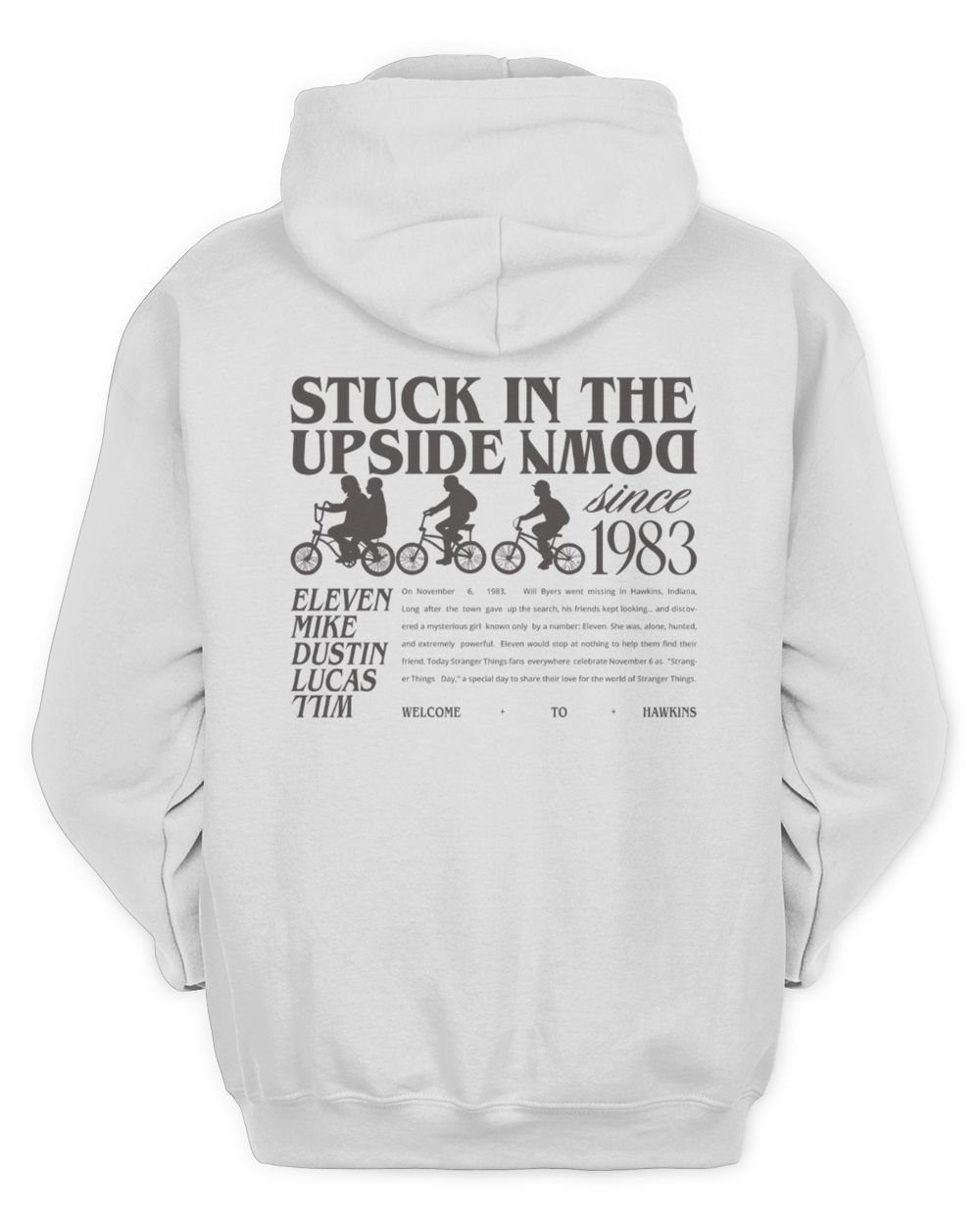 Stranger Things Stuck In The Upside Down White Hoodie