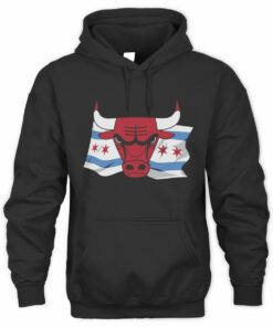 NBA Shop Chicago Bulls Black Hometown Collection Chicago Flag Black Official Hoodie