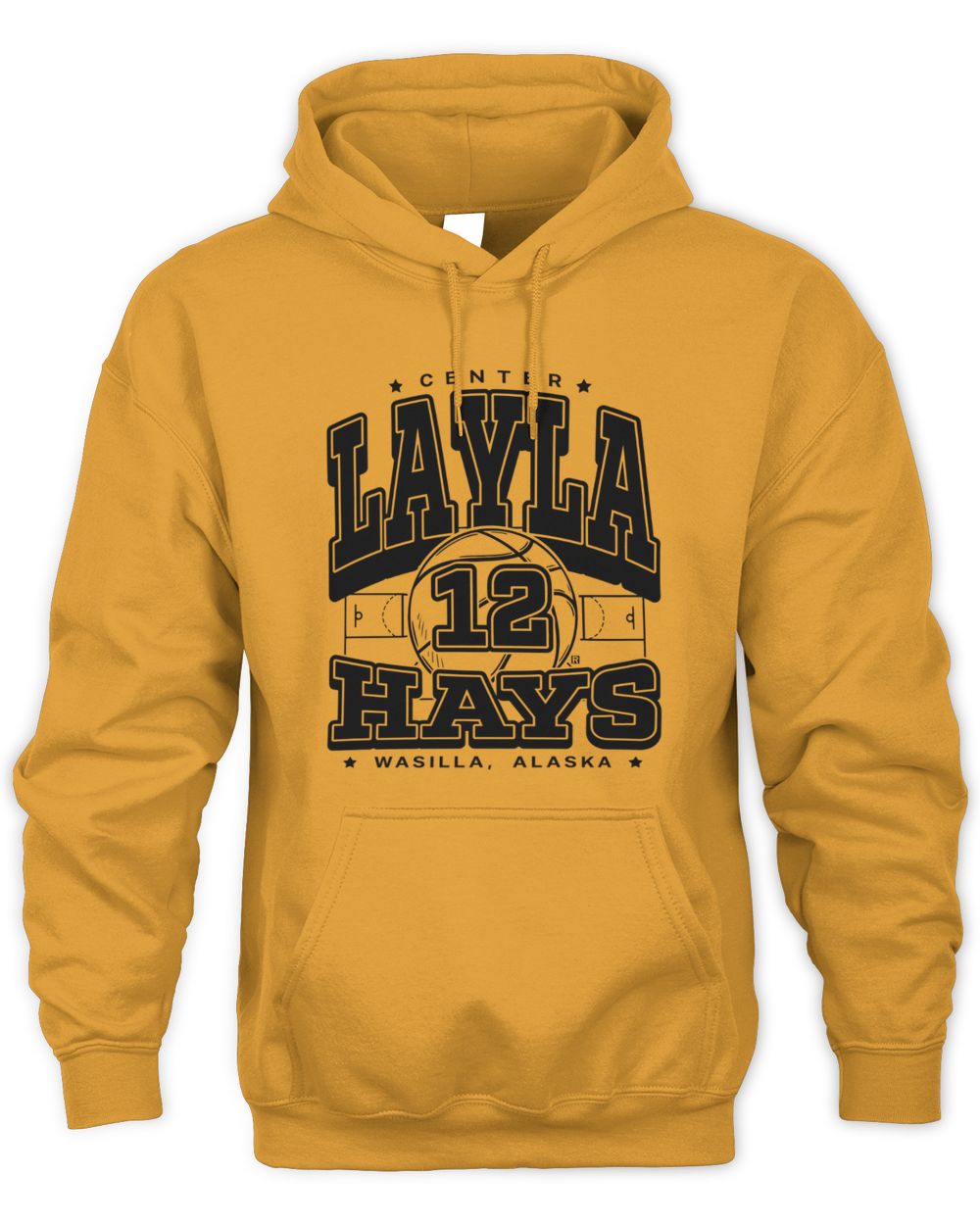 Layla Hays Basketball Classic Collegiate Number 12 Hoodie