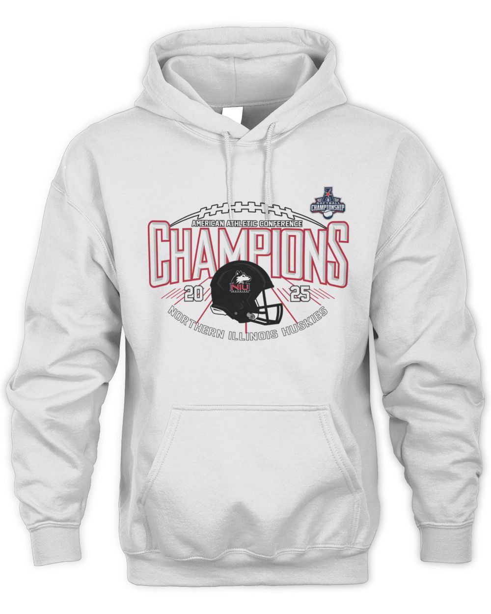 American Athletic Conference Champions Northern Illinois Huskies 2025 Football Helmet Hoodie