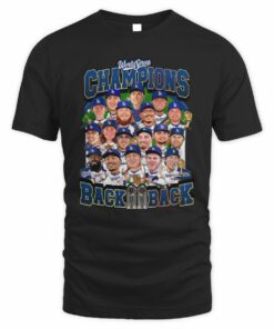 Dodgers World Series Champions Celebration Cartoon Tee