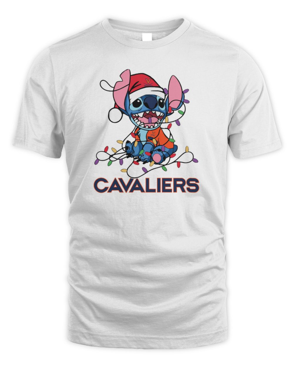 Virginia Cavaliers Cute Stitch Christmas Lights NCAA T-Shirt
