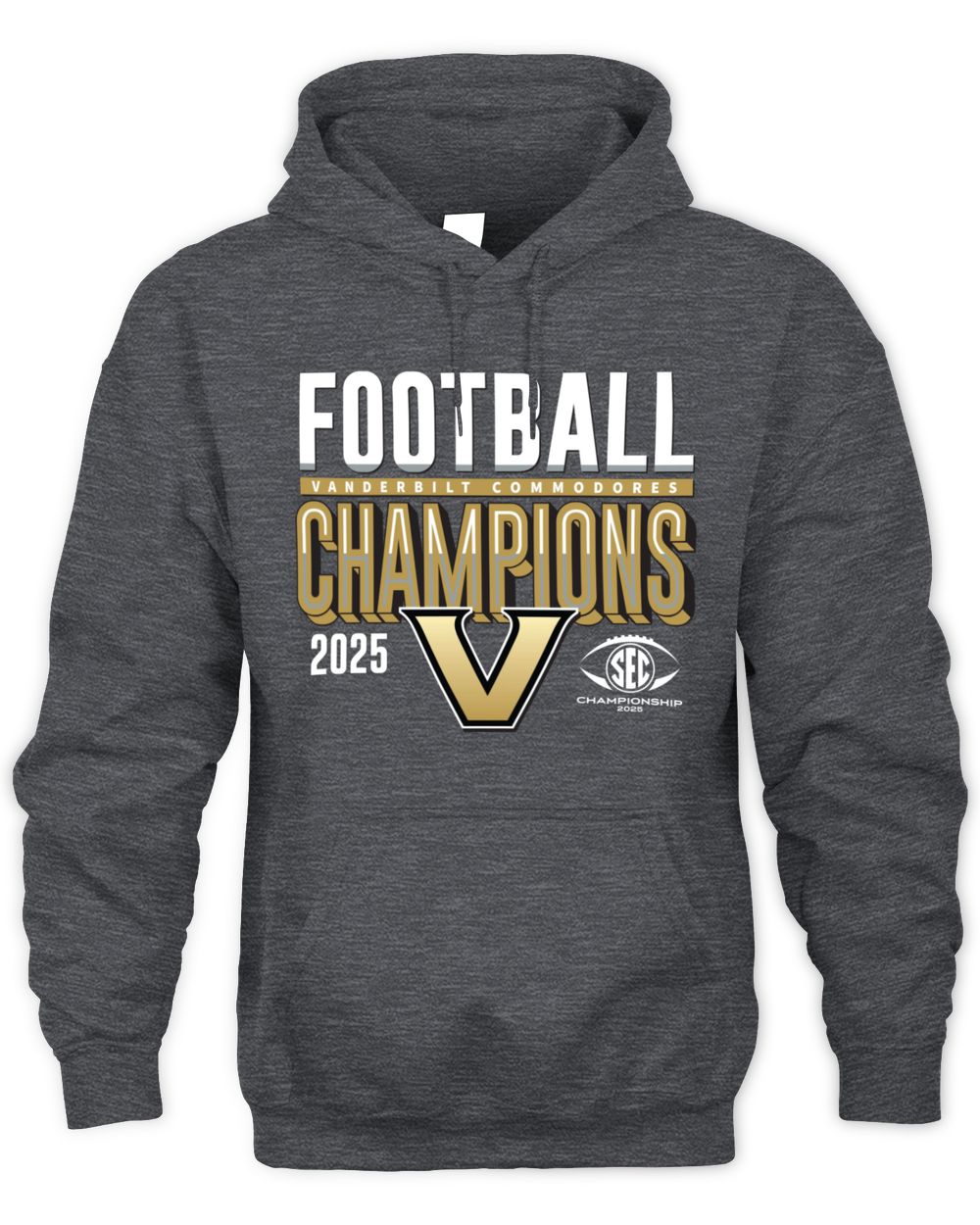 SEC Champions 2025 Vanderbilt Commodores Football Graphic Hoodie