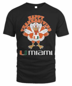 Miami Hurricanes Happy Thanksgiving Turkey T-Shirt