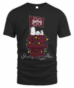 Mississippi State Bulldogs Snoopy House Holiday Lights T-Shirt