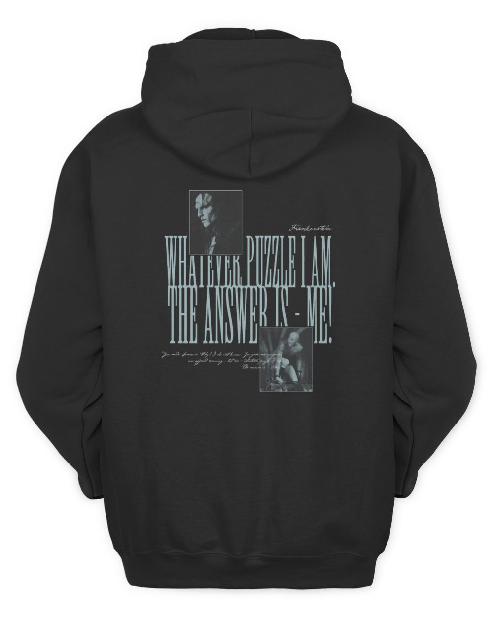 Netflix Frankenstein Merch Frankenstein Oversized Faded Black Hoodie