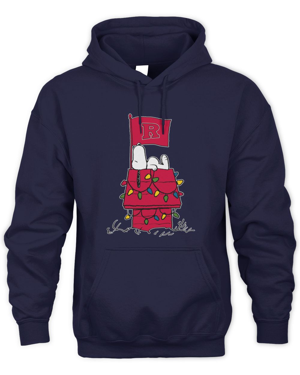 Rutgers Scarlet Knights Snoopy House Christmas Lights Hoodie