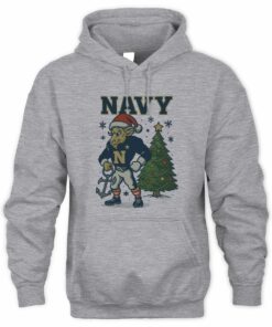 Navy Midshipman Holiday Football Mascot Santa Retro Hoodie