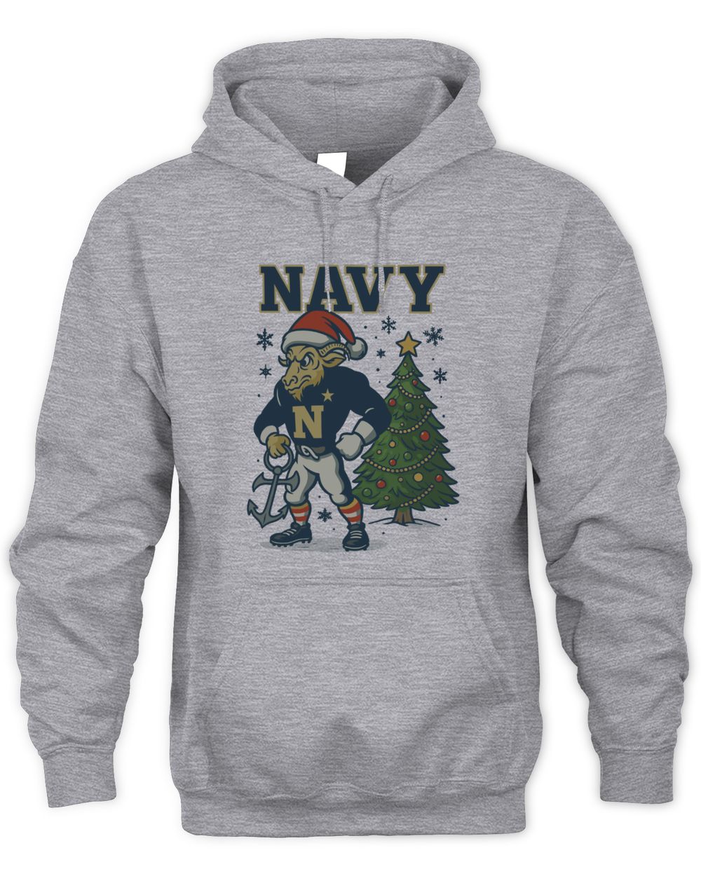 Navy Midshipman Holiday Football Mascot Santa Retro Hoodie
