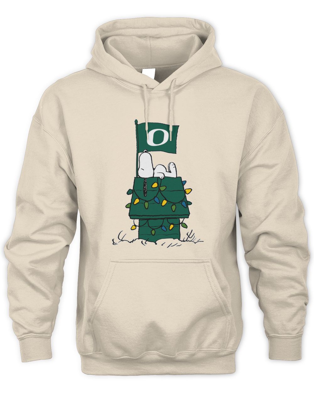 Oregon Ducks Snoopy House Christmas Lights Hoodie