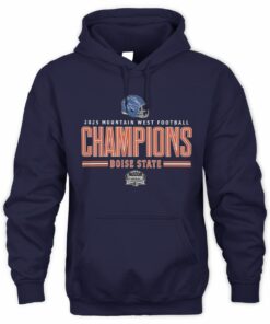 Boise State Broncos Helmet 2025 Mountain West Conference Champions Hoodie