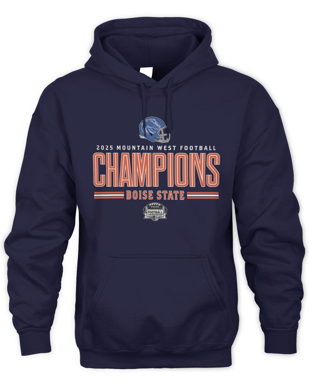 Boise State Broncos Helmet 2025 Mountain West Conference Champions Hoodie