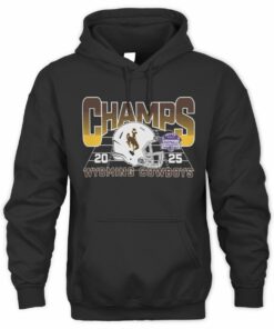 Wyoming Cowboys 2025 Football Helmet Mountain West Champs Hoodie