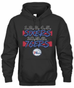 NBA Shop Philadelphia 76ers Core Hometown Launch Black Official Hoodie