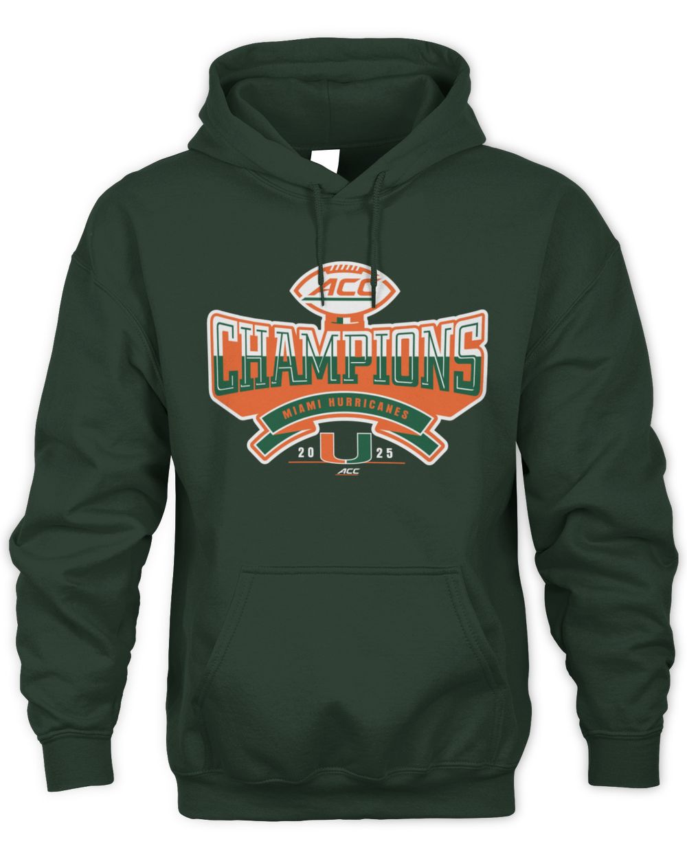 Miami Hurricanes Official ACC Football Champions 2025 Fan Hoodie