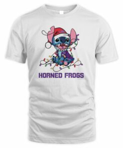 TCU Horned Frogs Cute Stitch Christmas Lights NCAA T-Shirt