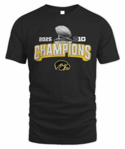 Iowa Hawkeyes 2025 Big Ten Football Champions Game Trophy T-Shirt