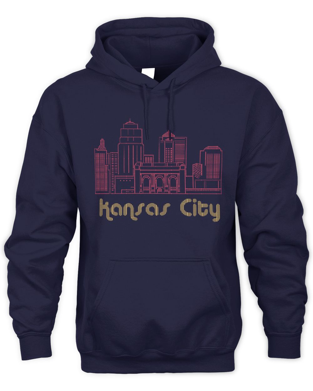 Retro Kansas City Dot Skyline Downtown KC Landmark Hoodie