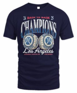 LA Back To Back Champions Rings 2024 2025 Baseball T-Shirt
