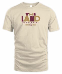 The Land Dunks Cleveland Basketball Gold Wine T-Shirt