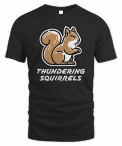 Thundering Squirrels 2025 Jet Black Mascot Team T-Shirt