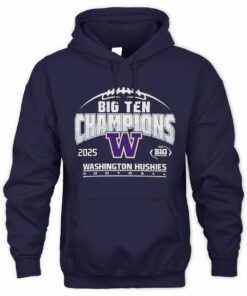 Washington Huskies Big Ten Champions 2025 Football Official Hoodie