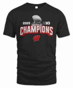 Wisconsin Badgers 2025 Big Ten Football Champions Game Trophy T-Shirt
