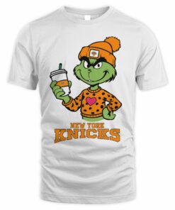 New York Knicks Grinch Heart Christmas Basketball T-Shirt