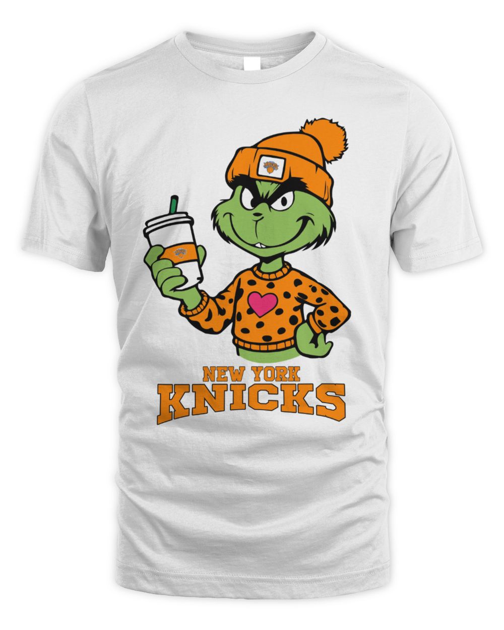 New York Knicks Grinch Heart Christmas Basketball T-Shirt
